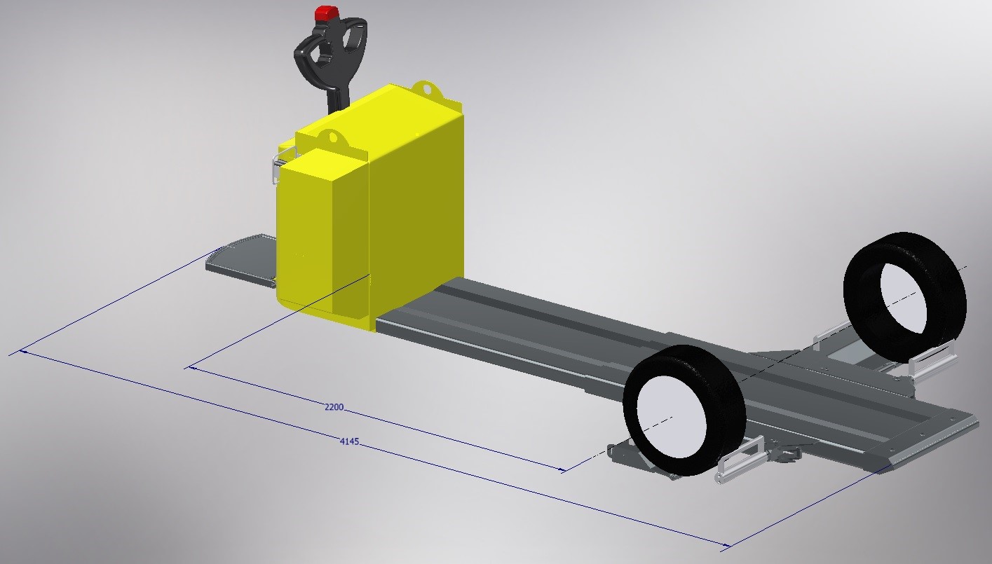 3D modeling of the 1200 mm model of the CARTRACT 2 vehicle mover