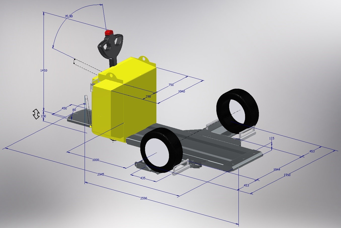 3D modeling of the 300 mm model of the CARTRACT 2 vehicle mover